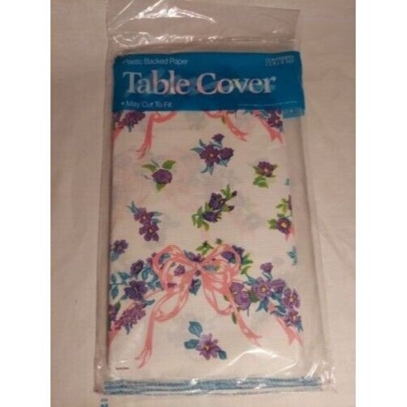 3 Floral medley plastic backed table cloth cover unopened - Picture 2 of 6